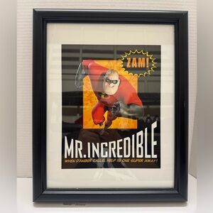Disney Mr Incredible 14x11 When Danger Call Help Is One Super Away Framed Poster